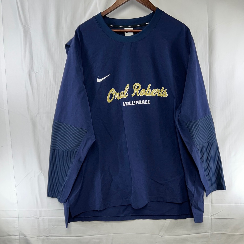 Nike Oral Roberts Volleyball Top Mens XXL Navy Blue Long Sleeve FD4291-419 $100